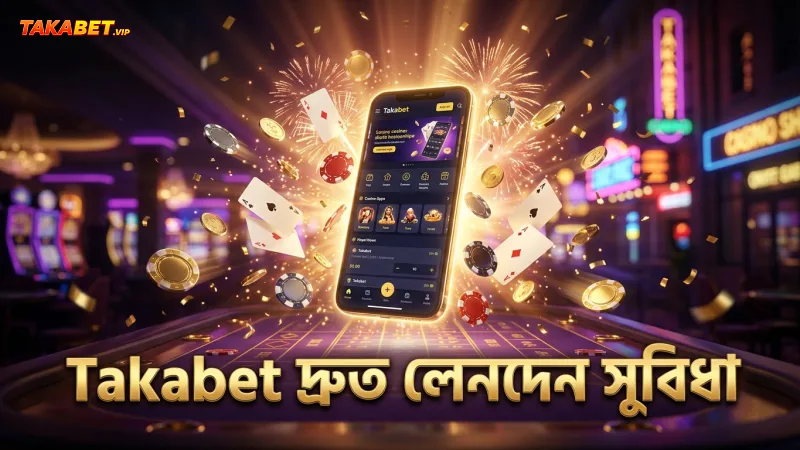 Takabet মোবাইল অ্যাপে দ্রুত ডিপোজিট ও উইথড্রয়াল সুবিধা।